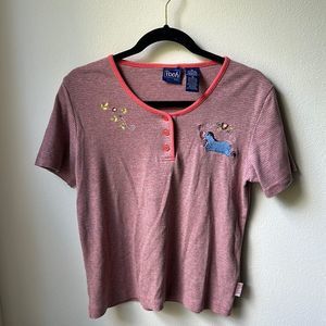 Vintage Winnie the Pooh Embroidered Eeyore Striped T-Shirt M